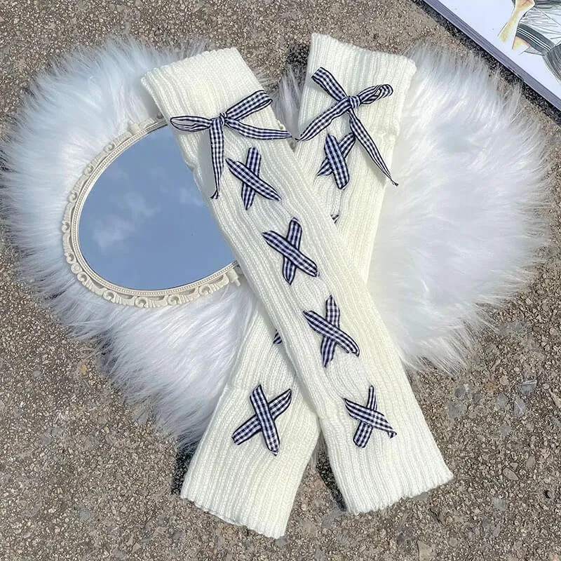 Pastel ribbon leg warmers