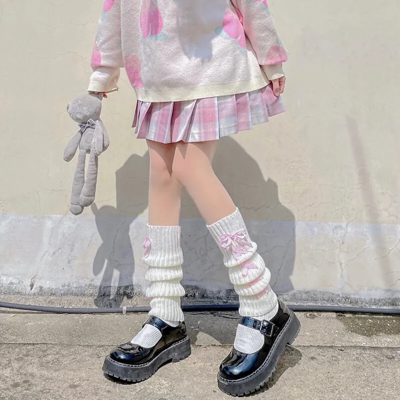Pastel ribbon leg warmers
