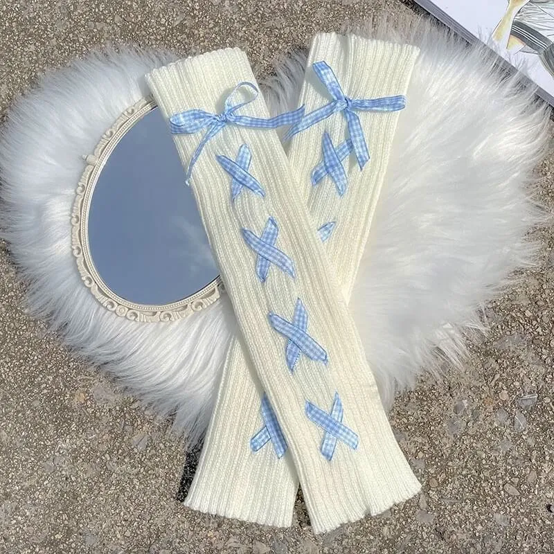 Pastel ribbon leg warmers
