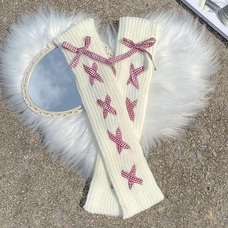 Pastel ribbon leg warmers