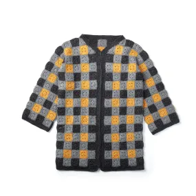 Patons Buffalo Plaid Crochet Cardigan