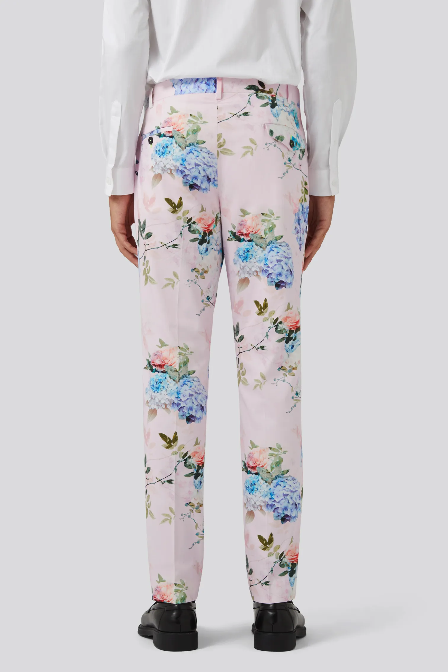 Pickhurst Slim Fit Pink Floral Cotton Suit