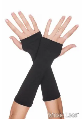 Plain Fingerless Arm Warmers Black