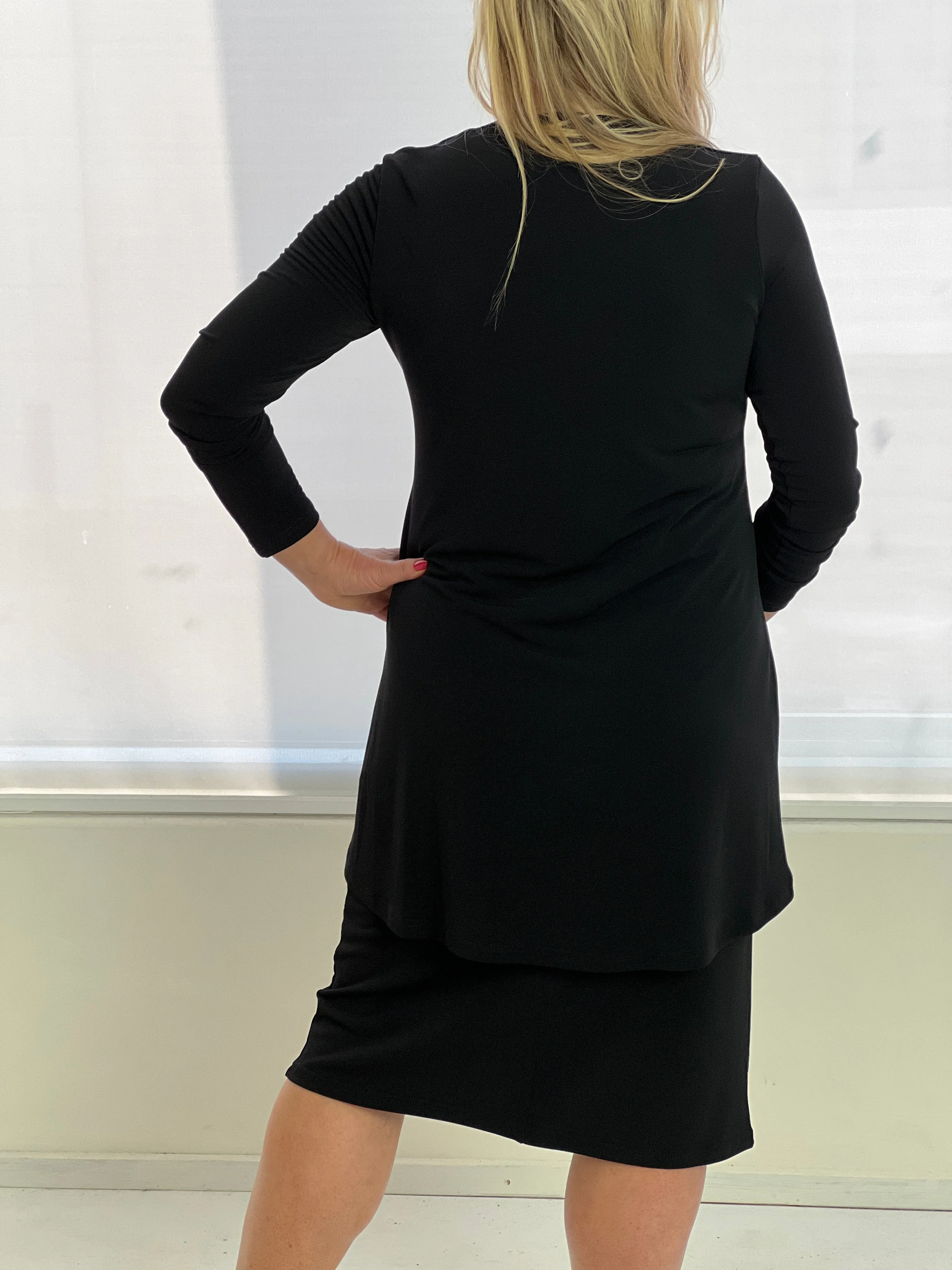 Quita Black Layered Dress