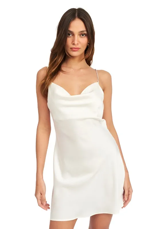 Rhinestone Strap Mini Slip Dress