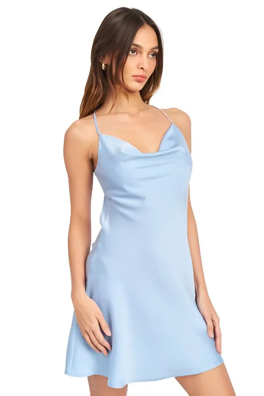Rhinestone Strap Mini Slip Dress