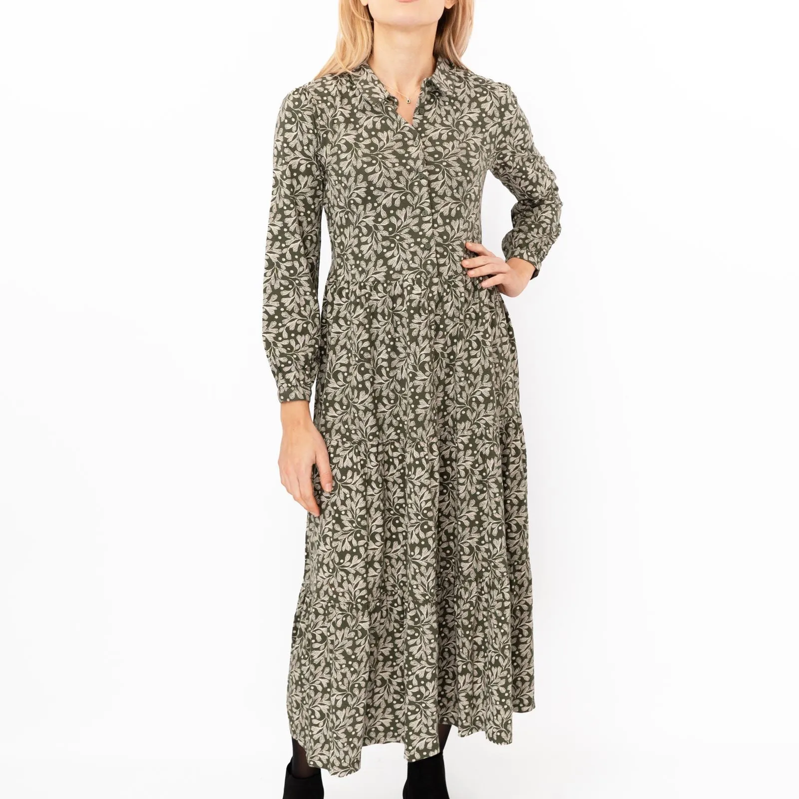 Seasalt Felicity Green Cotton Jersey Midi Dress