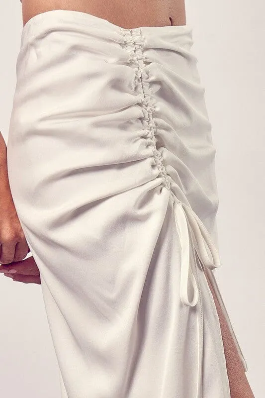 SIDE GATHERED SKIRT