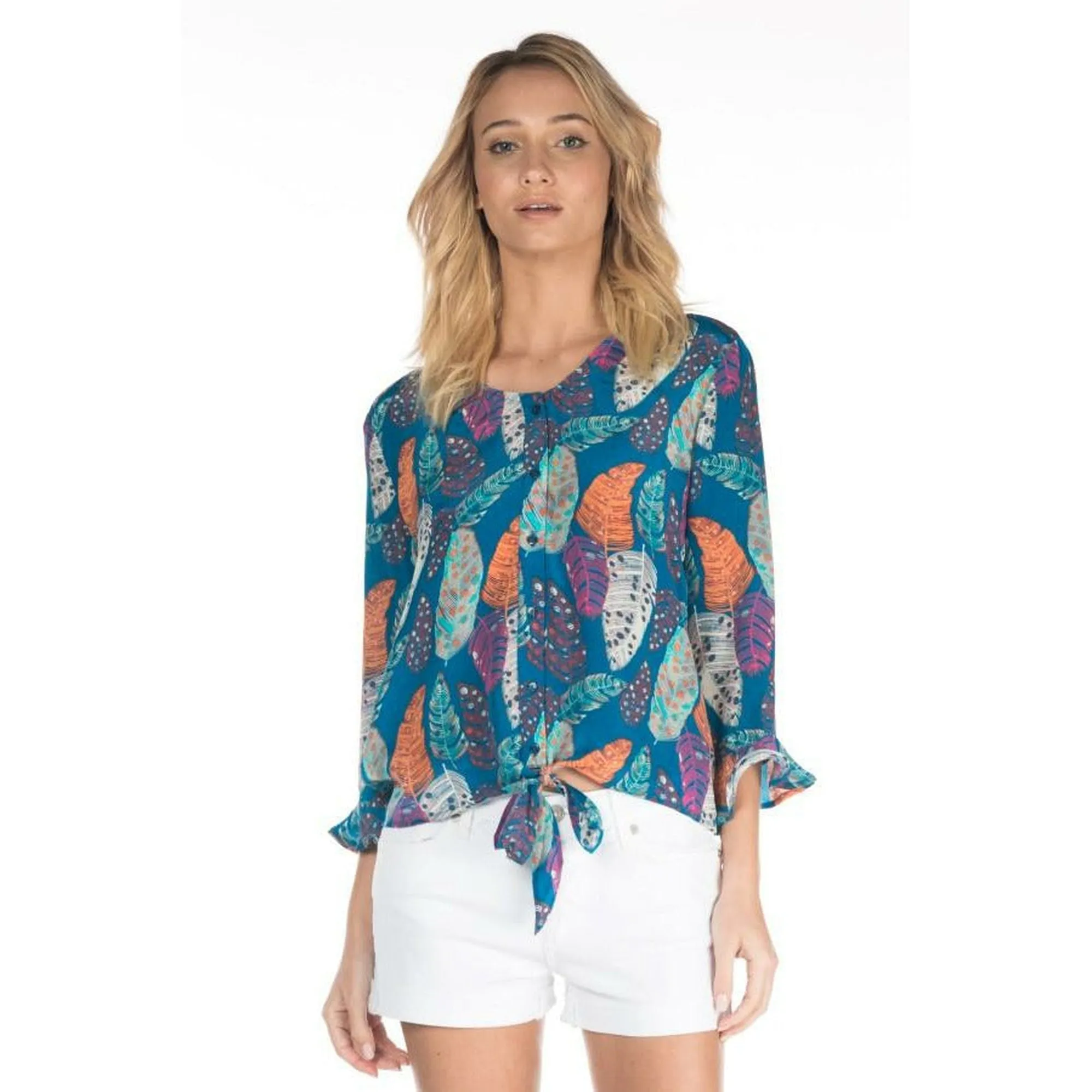 Silk Kimberly Feathers Top
