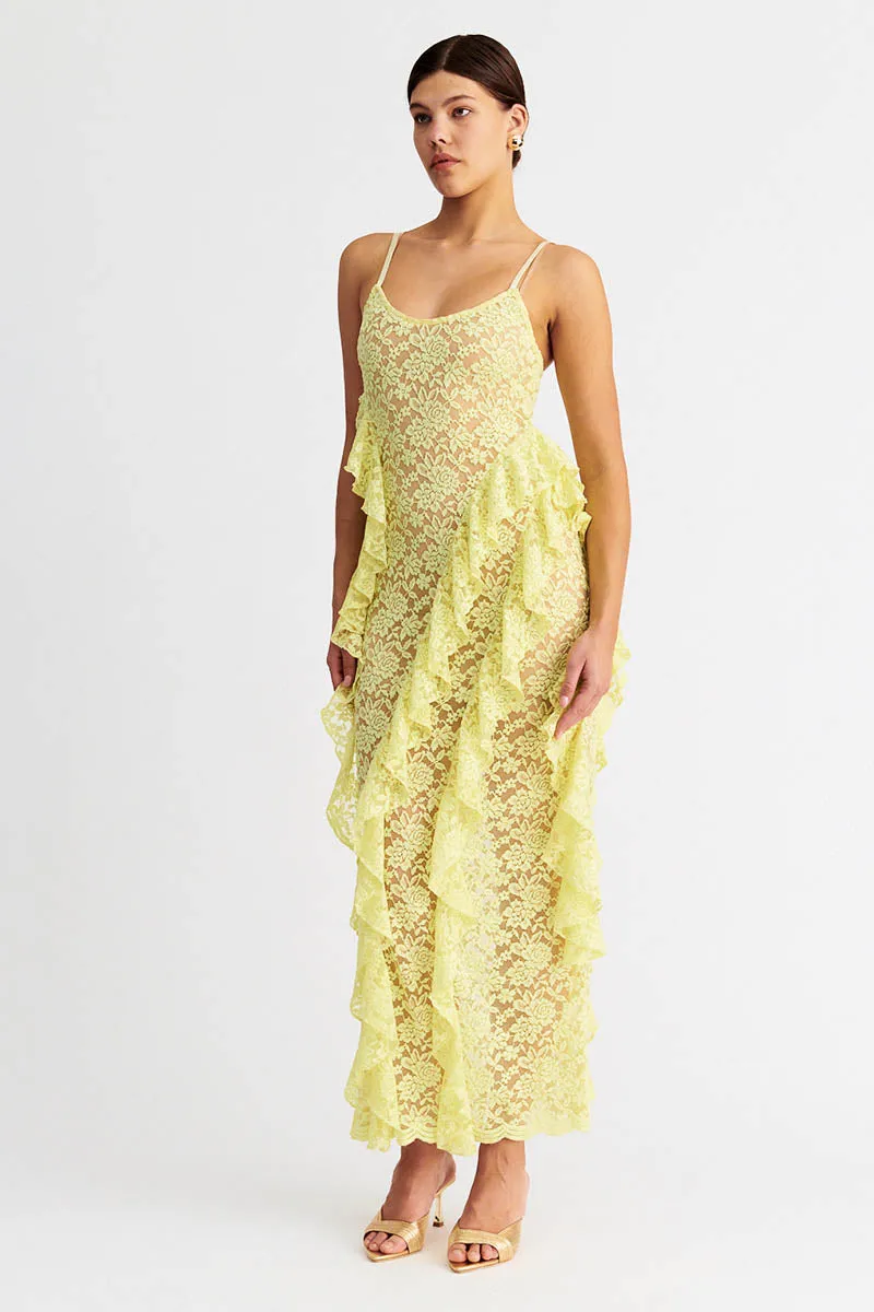 Suboo Gemma Strappy Maxi Dress - Soft Lemon
