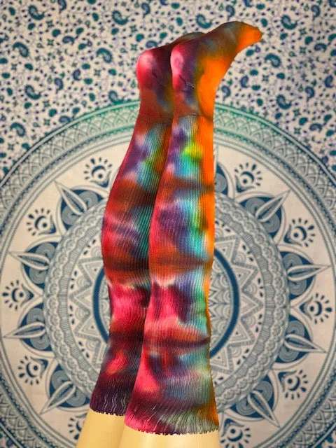 Sunshine Tiedye Thigh High Socks #3