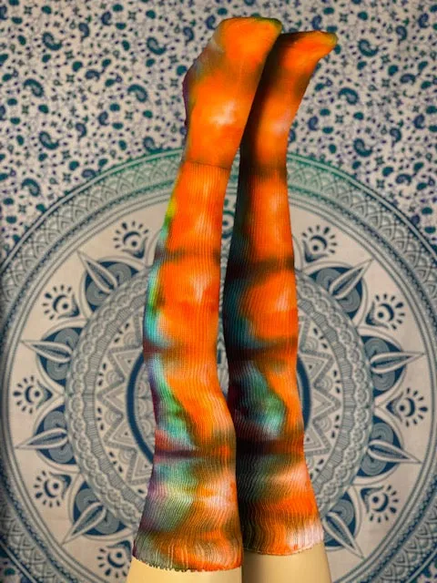 Sunshine Tiedye Thigh High Socks #3