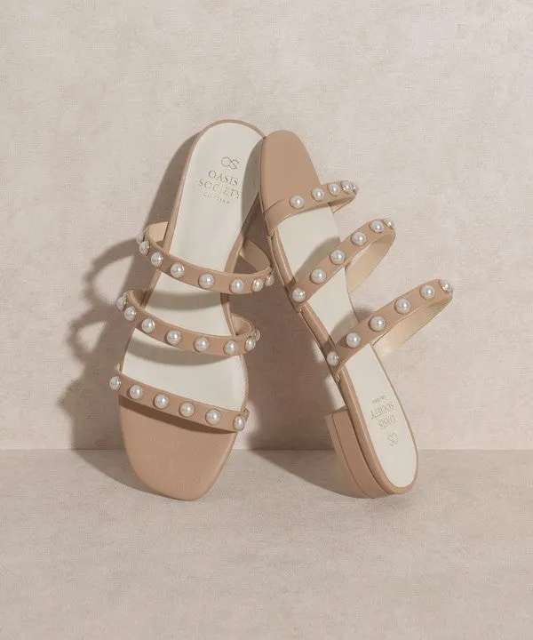 Valerie - Pearl Flat Sandals