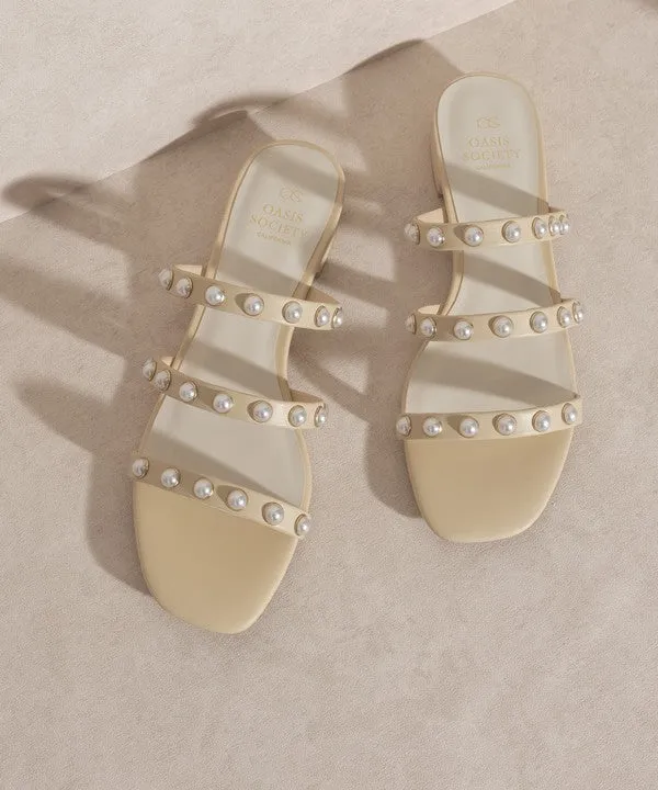Valerie - Pearl Flat Sandals