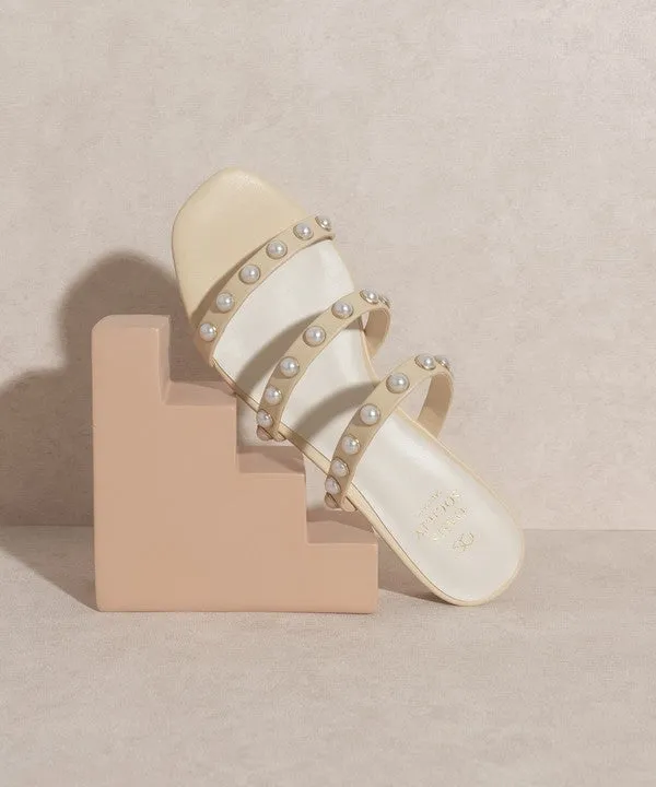 Valerie - Pearl Flat Sandals