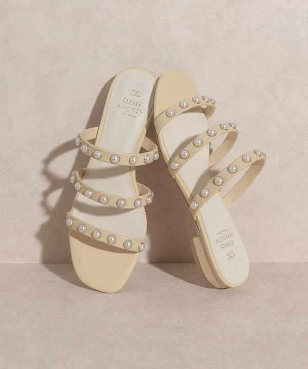 Valerie - Pearl Flat Sandals
