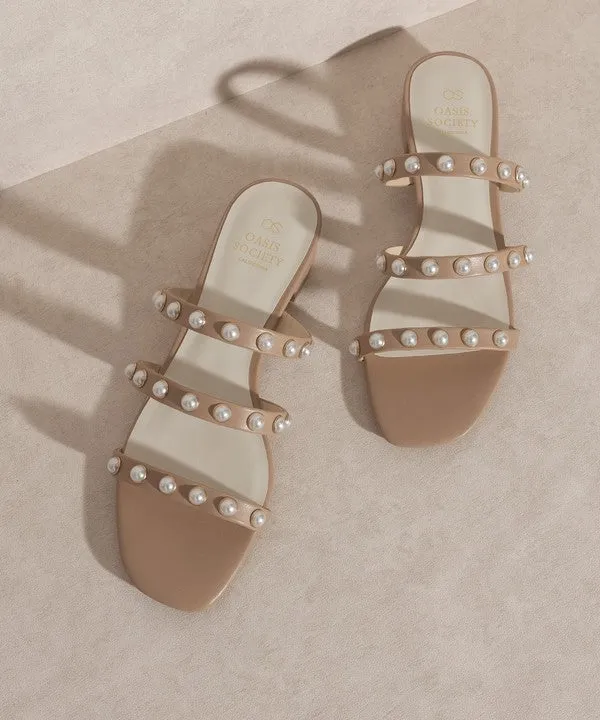 Valerie - Pearl Flat Sandals