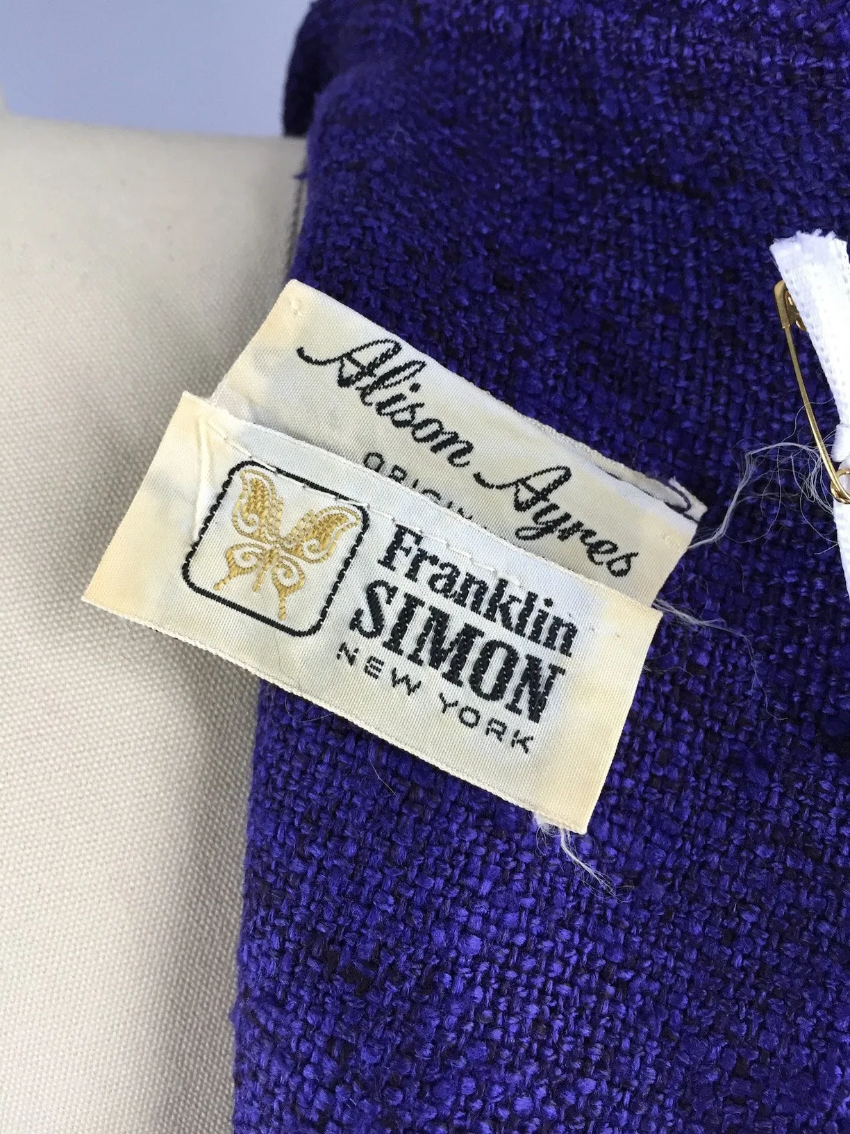 Vintage 1960s Day Dress / Purple Linen Scooter