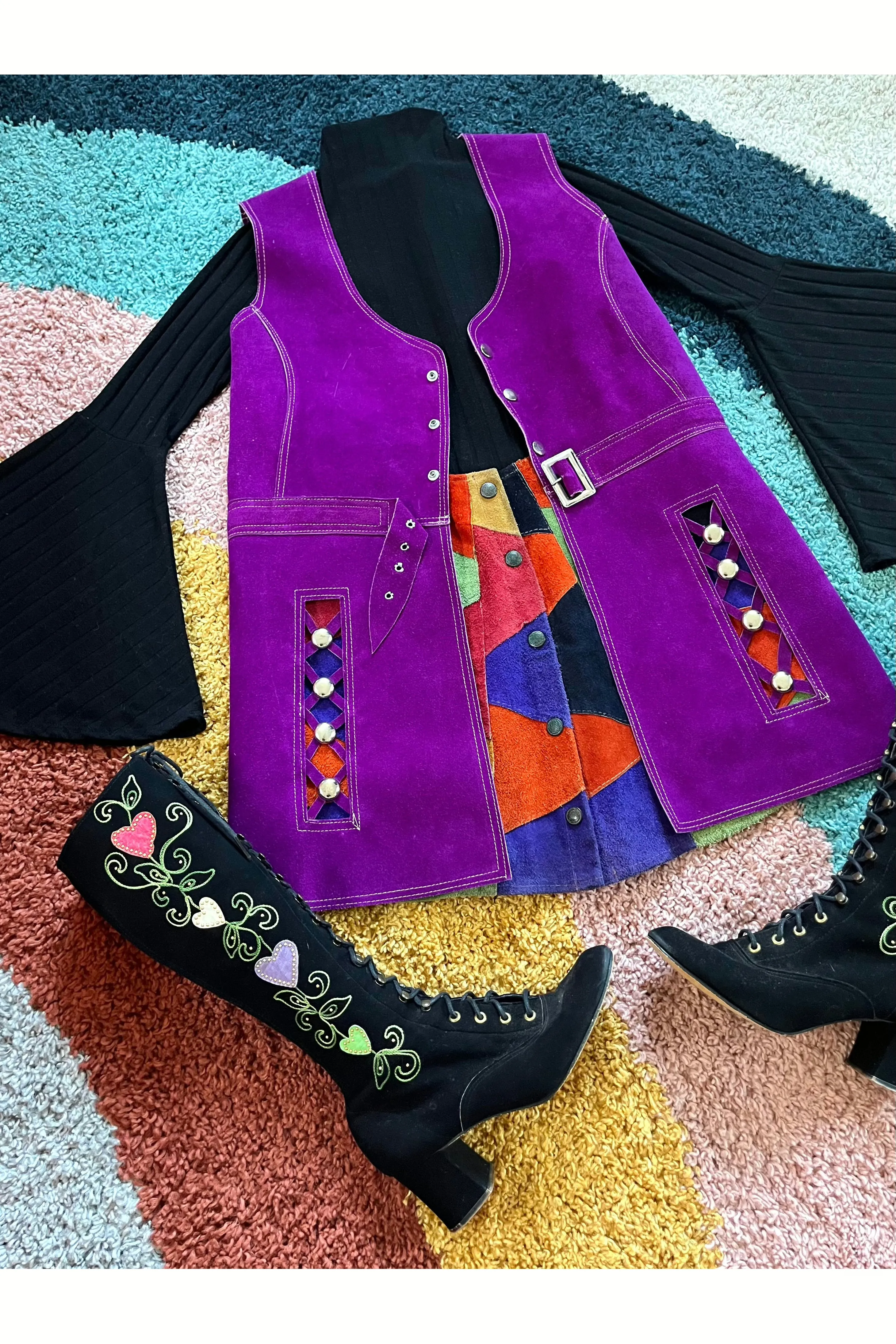 Vintage 60s Rare Studded Cutout Vest