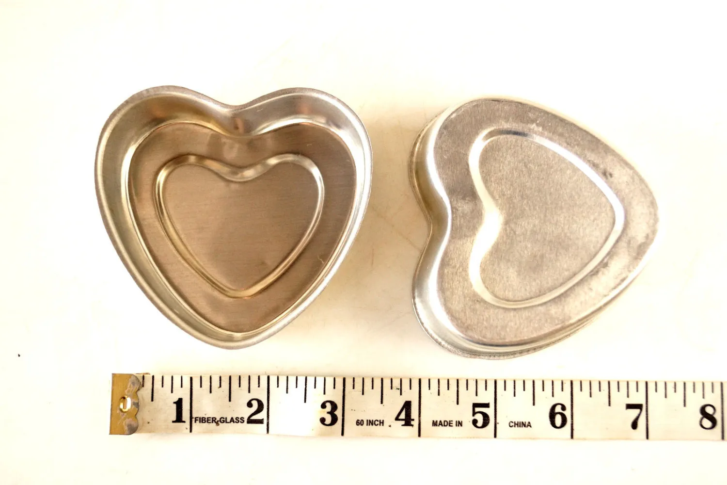 Vintage Aluminum Heart Shaped Jello or Cake Mold in Silver, Small (c.1970s)