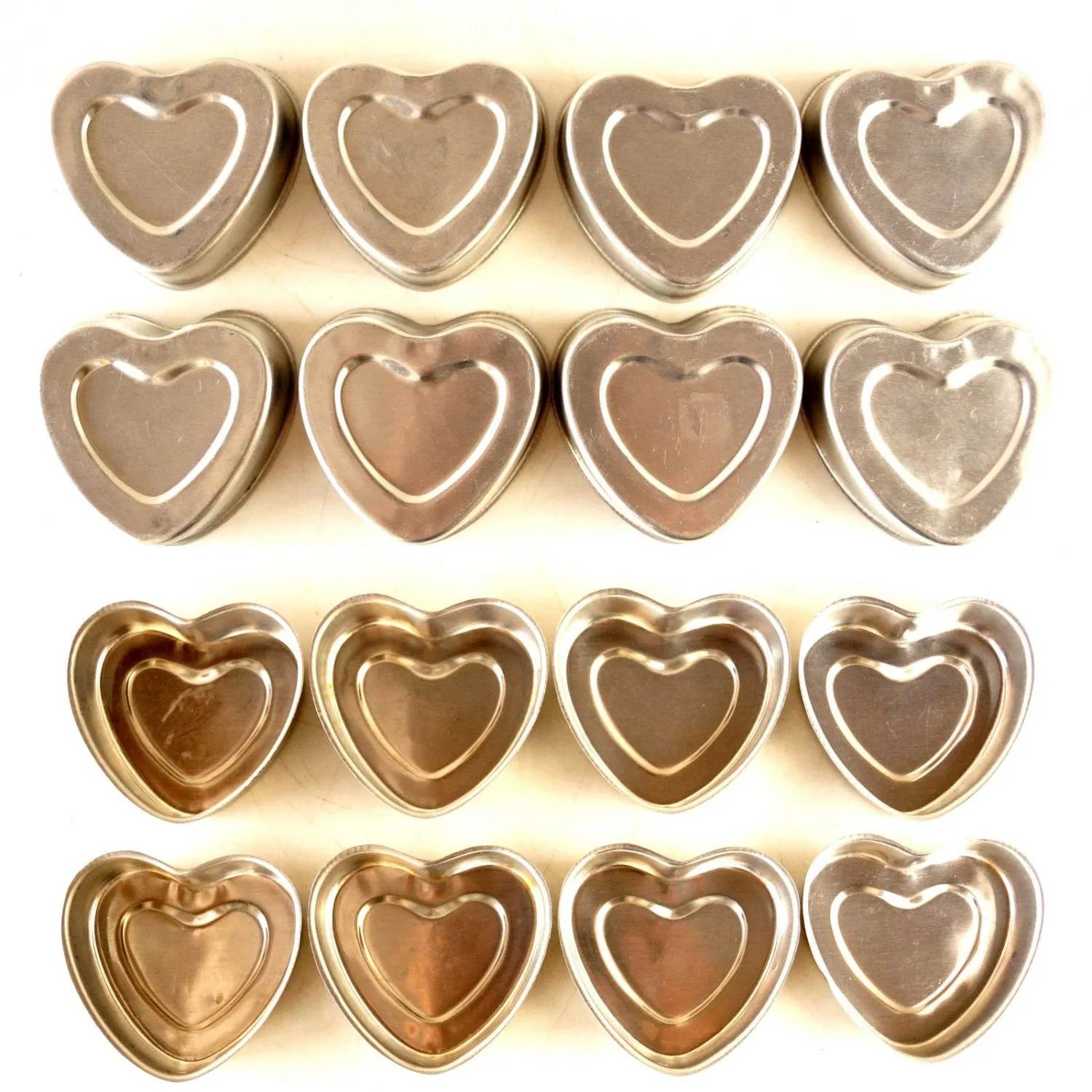Vintage Aluminum Heart Shaped Jello or Cake Mold in Silver, Small (c.1970s)