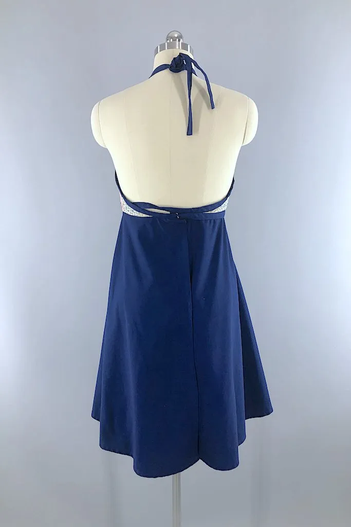 Vintage Patchwork Halter Dress