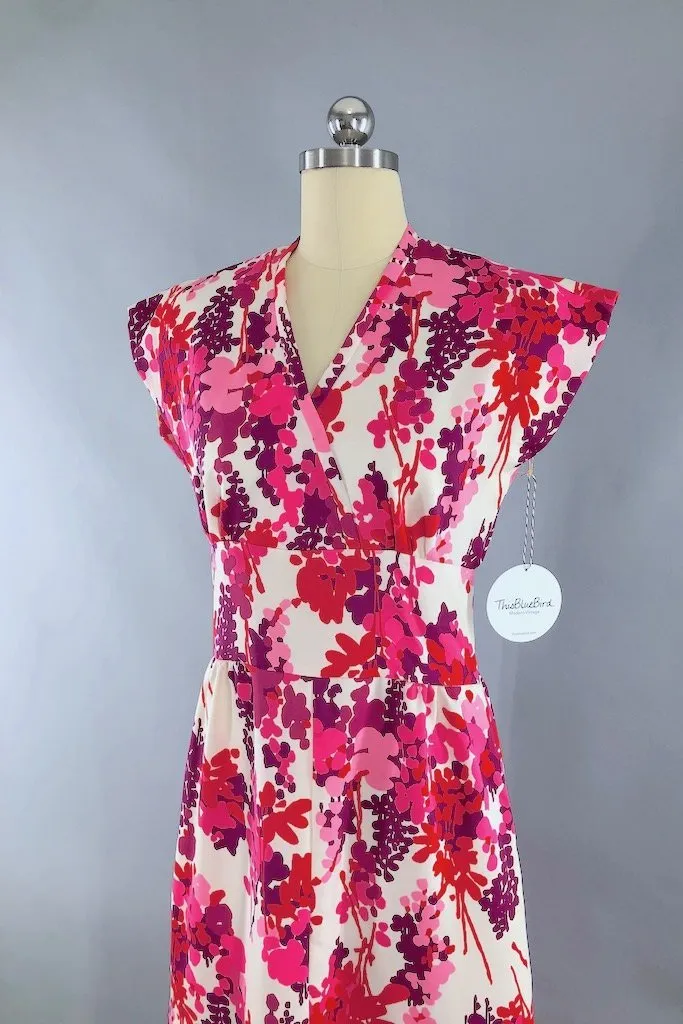 Vintage Pink Floral Maxi Dress