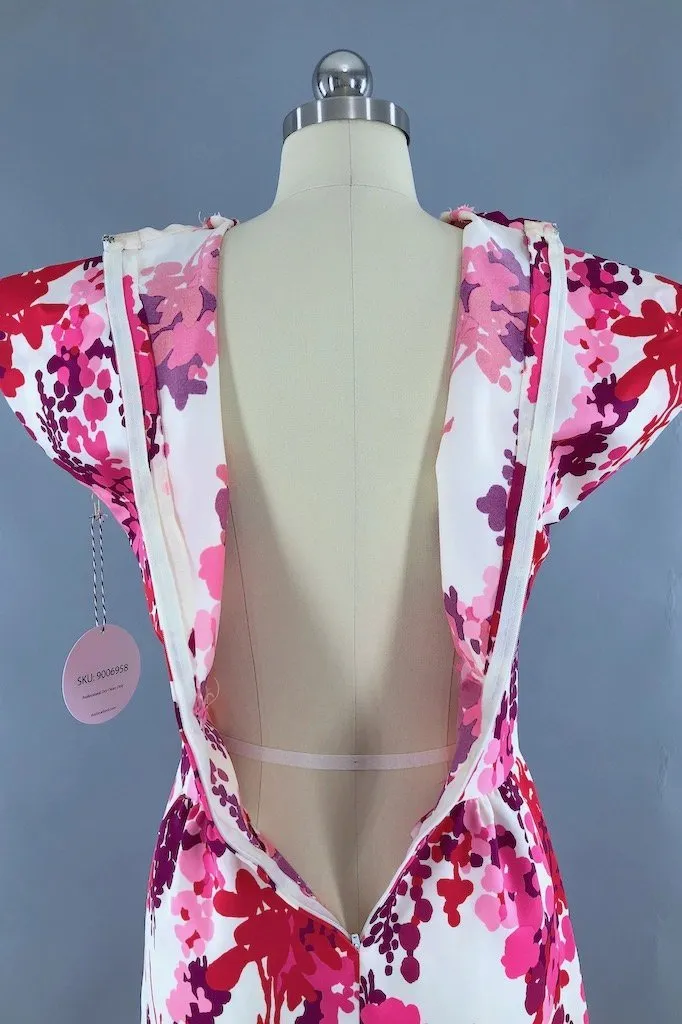 Vintage Pink Floral Maxi Dress