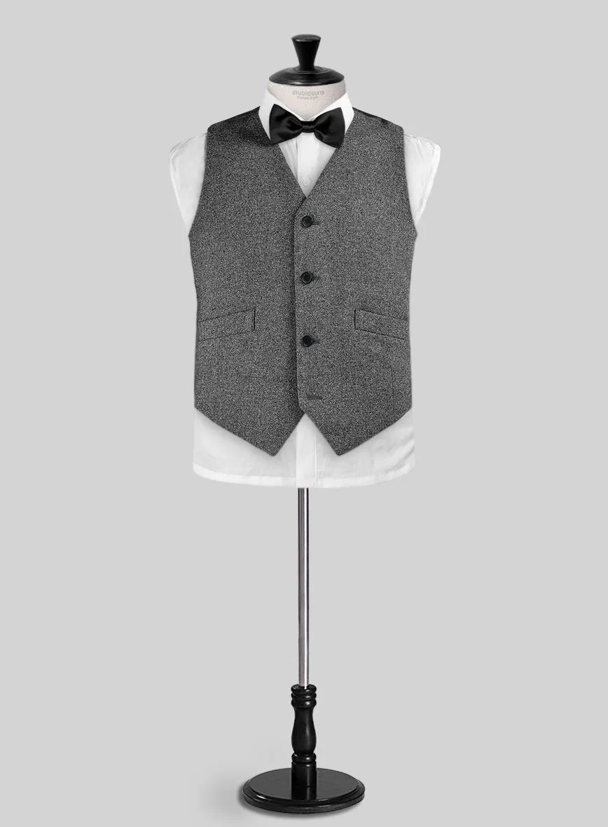 Vintage Plain Dark Gray Tweed Boys Suit