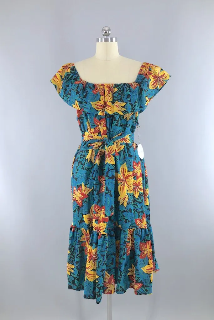 Vintage Turquoise Lily Dress