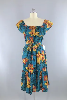 Vintage Turquoise Lily Dress