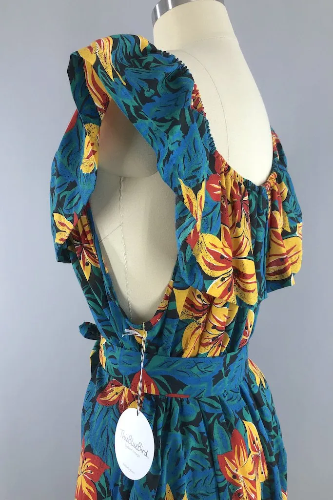 Vintage Turquoise Lily Dress