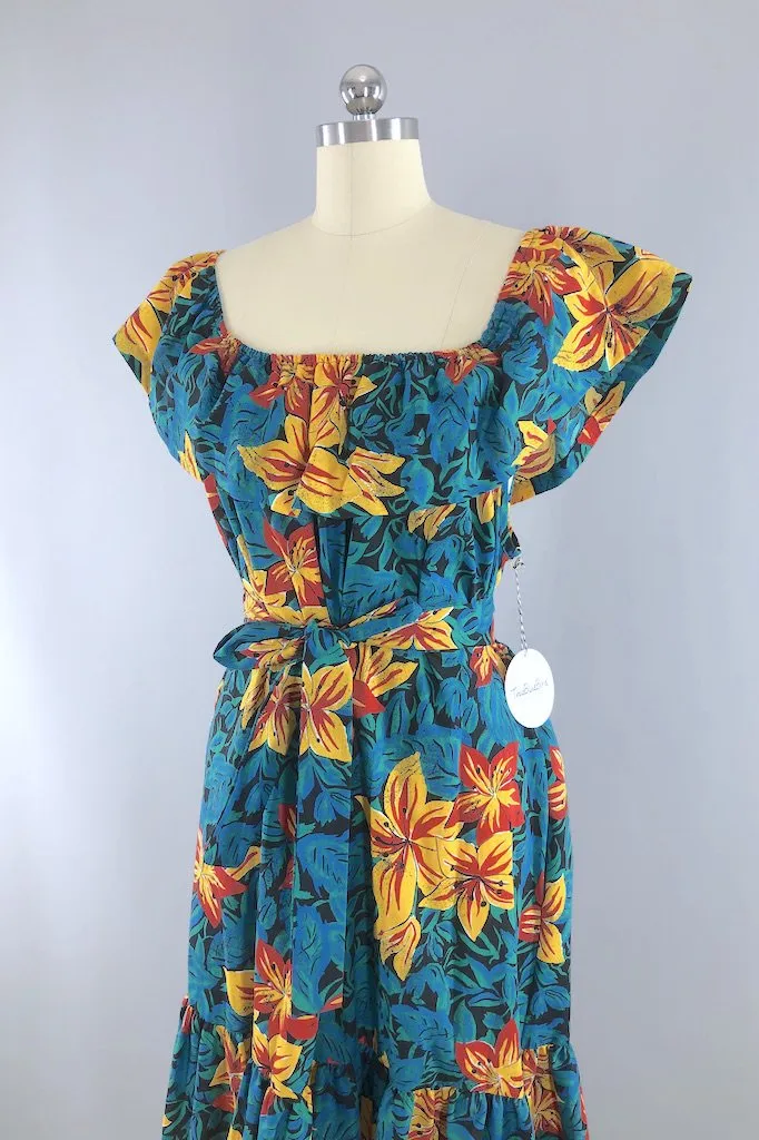 Vintage Turquoise Lily Dress