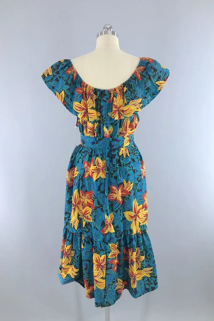 Vintage Turquoise Lily Dress