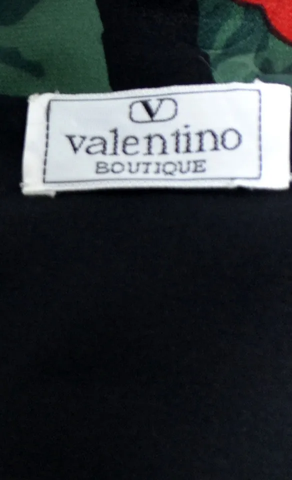 Vintage Valentino silk dress with red roses