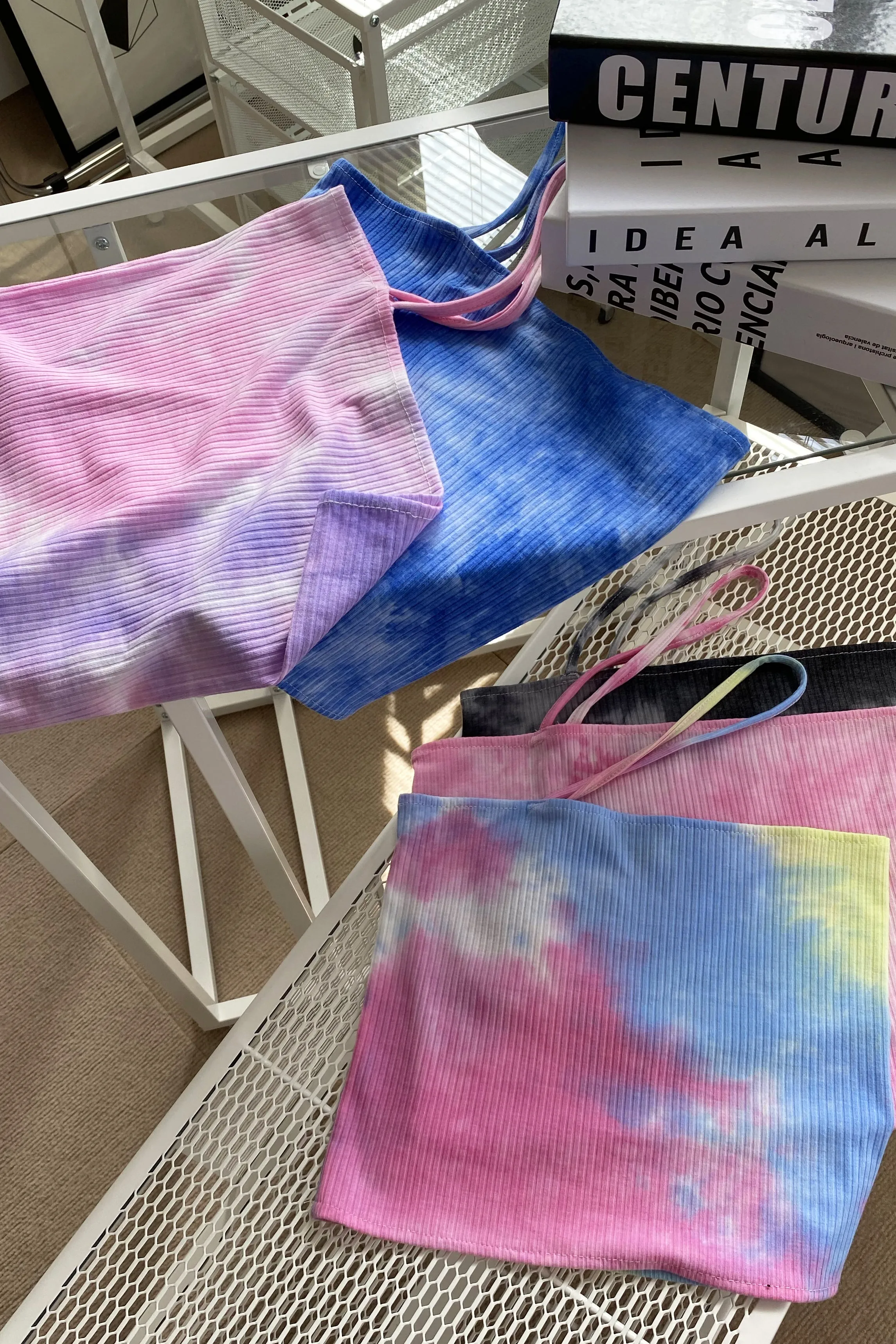 Vivid Dreams Asymmetrical Tie Dye Tank Top - Mixed Berries