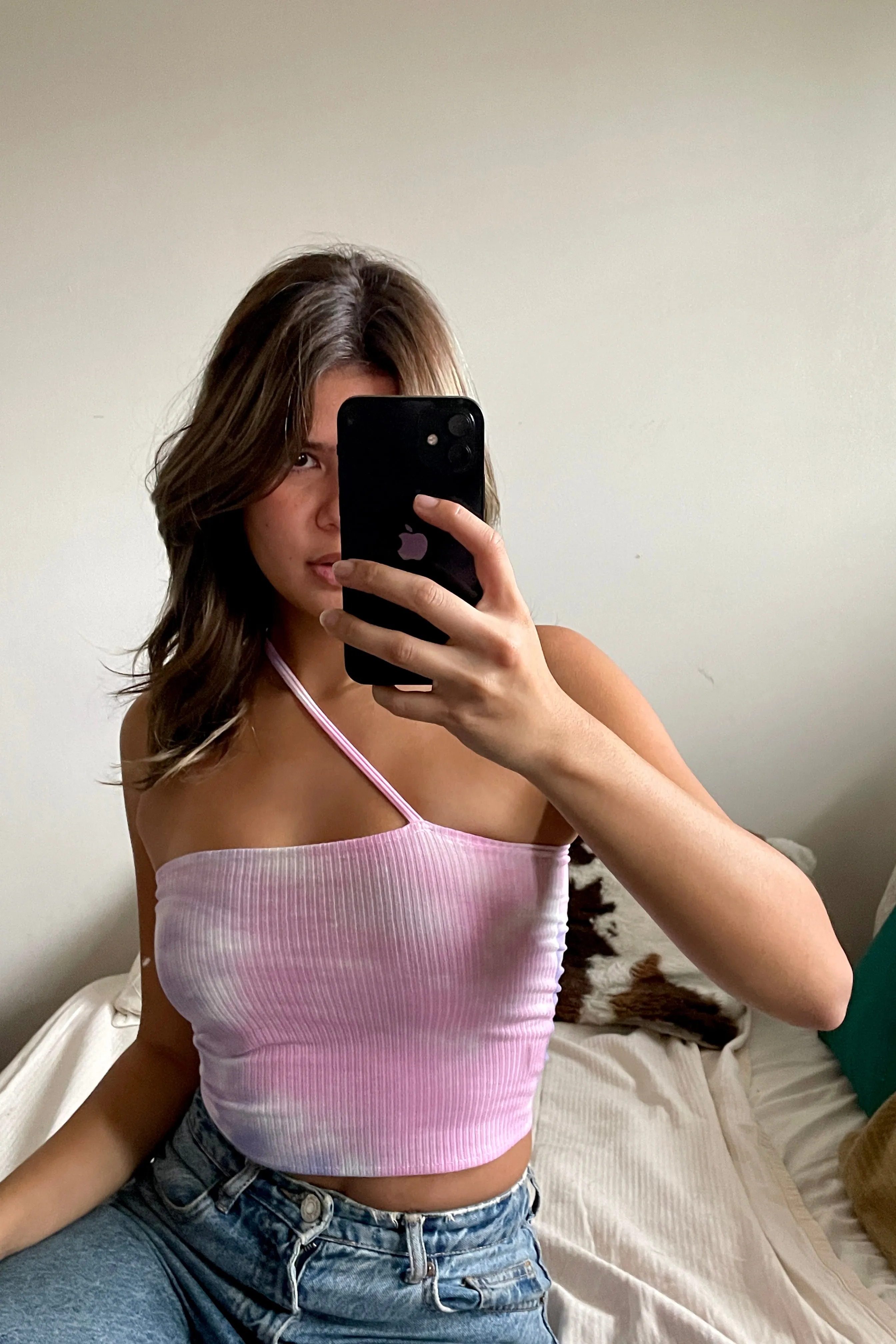Vivid Dreams Asymmetrical Tie Dye Tank Top - Mixed Berries