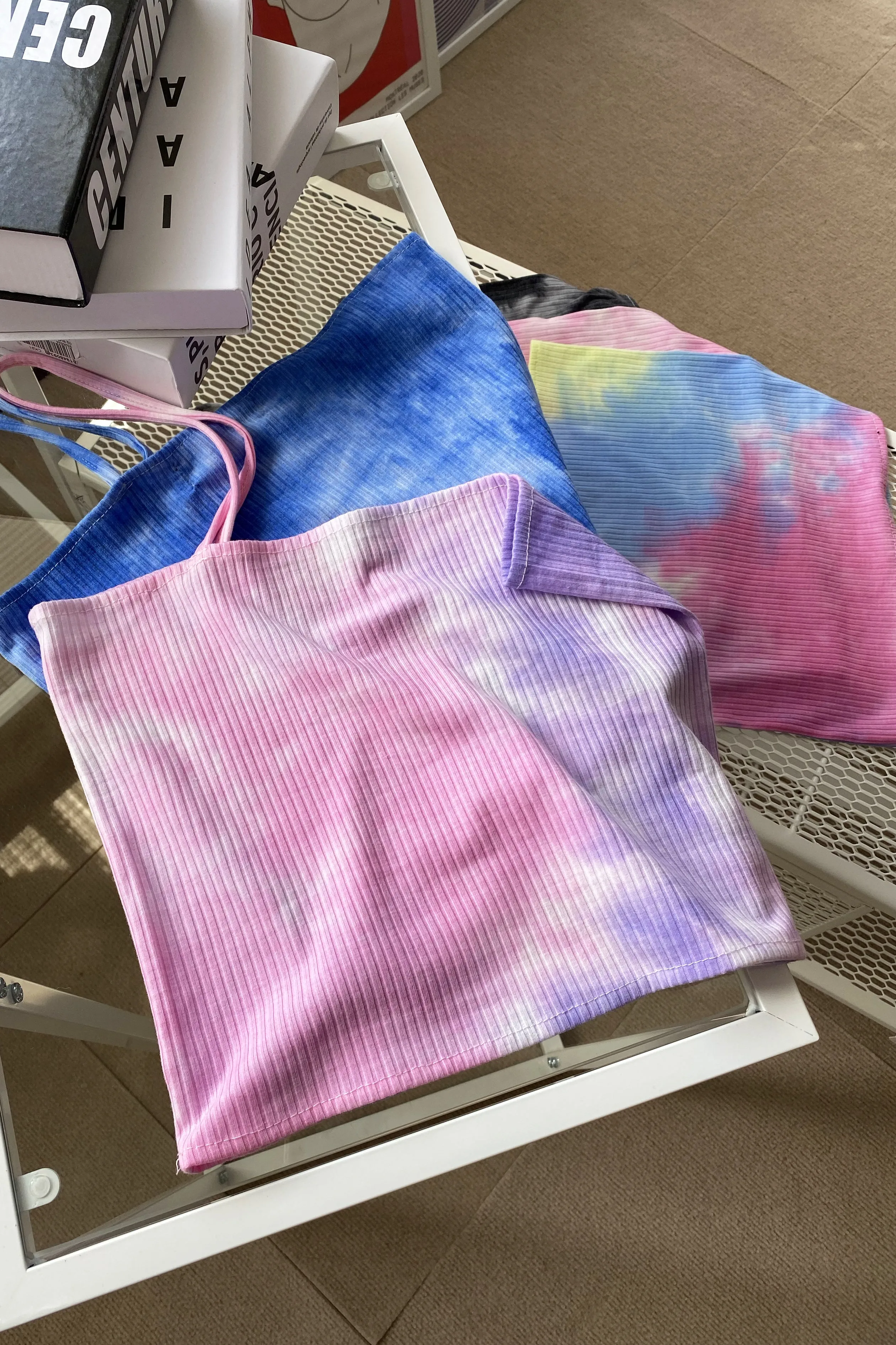 Vivid Dreams Asymmetrical Tie Dye Tank Top - Mixed Berries